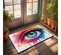 TFSW Doormat Indoor Entrance Funny Colorful Eye Art: A Vivid Vision Doormat Fall Outside Door Mats Welcome Mat Classroom(40X60CM)