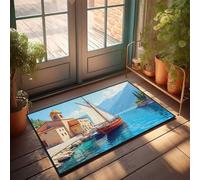 TFSW Doormat Indoor Entrance Funny Sailing Serenity: A Coastal Church And Yacht Scene Doormat Fall Outside Door Mats Welcome Mat Classroom(40X60CM)