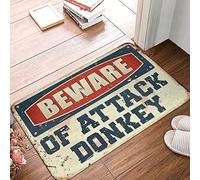 TFSW Fall Front Door Mats Outdoor Beware Of Attack Donkey Rug Tiki Bar Decorations Fall Decor Outdoor(50X80CM)