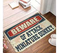 TFSW Fall Front Door Mats Outdoor Beware Of Attack Miniature Donkey Rug Tiki Bar Decorations Fall Decor Outdoor(65X90CM)