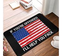 TFSW Fall Front Door Mats Outdoor If You'Re Offended I'Ll Help You Pack Doormat Tiki Bar Decorations Fall Decor Outdoor(65X90CM)