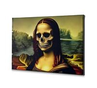 TFSW Farmhouse Decor Skull Of Mona Lisa: A Mysterious Transformation Canvas Decorative Picture Bathroom Decorations Bookshelf Decor(20x30cm)