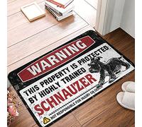 TFSW Friends Door Mat Warning This Property Is Protected By A Highly Trained Schnauzer Rug Indoor Outdoor Carpet Door Mats For Outside Entry(50X80CM)