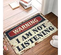 TFSW Front Door Mat Funny Warning I'M Not Listening Rug Welcome Mat Fall Funny Gifts For Boss(65X90CM)