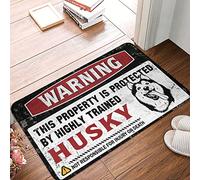 TFSW Front Entrance Decor Warning This Property Is Protected By A Highly Trained Husky Rug Outside Rugs For Front Door Welcome Home Door Mat(50X80CM)