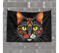 TFSW Funny Bar Decor Cat Cool: The Ultimate Headphone And Sunglasses Look Tapestry Tapestry For Men Man Cave Bar(100X150CM)
