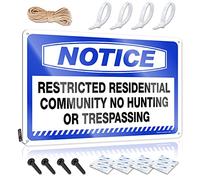 TFSW Funny Bedroom Decor Notice Restricted Residential Community No Hunting Or Trespassing Tin Sign Funny Kitchen Tin Signs Men Decor(20X30CM)