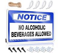 TFSW Funny Kitchen Retro Metal Tin Sign Notice No Alcoholic Beverages Allowed Tin Sign Retro Signs Metal Man Cave Sign(20X30CM)