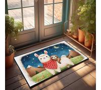 TFSW Funny Outdoor Doormat Adorable Friends: Llama And Sloth In The Night Doormat Mats For Sleeping On The Floor Welcome Mats Funny(65X90CM)