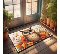 TFSW Funny Outdoor Doormat Autumnal Owl With Flowers And Berries Doormat Mats For Sleeping On The Floor Welcome Mats Funny(65X90CM)