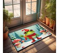 TFSW Funny Outdoor Doormat Frog In Winter Wonderland With Carrot Doormat Mats For Sleeping On The Floor Welcome Mats Funny(50X80CM)