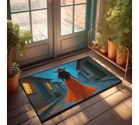 TFSW Funny Outdoor Doormat Night Walk In The Old Town Doormat Small Door Mat Balcony Decor(40X60CM)