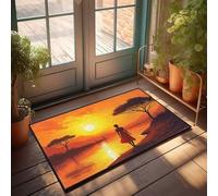 TFSW Funny Outdoor Doormat Sunset Serenity: A Woman By The Lake Doormat Small Door Mat Balcony Decor(65X90CM)