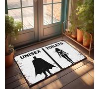 TFSW Funny Outdoor Doormat Unisex Toilets: A Superhero Tale Doormat Small Door Mat Balcony Decor(50X80CM)