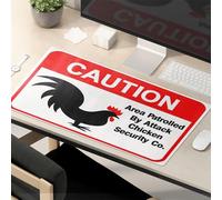 TFSW Funny Quotes Mouse Pad Attack Chicken Security: Keep Out! Mouse Pad Large Desk Mat Funny Desk Accessories For Work