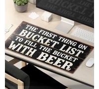 TFSW Funny Quotes Mouse Pad Bucket List: Fill The Bucket With Beer Mouse Pad Large Desk Mat Funny Desk Accessories For Work