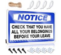 TFSW Funny Signs For Home Decor Notice Check That You Have All Your Belongings Before Leave Tin Sign Funny Garage Bar Signs Decor For Man Cave(20X30CM)