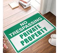 TFSW Funny Welcome Mats For Front Door No Trespassing Private Propertys Mat Large Door Mat Indoor Entrance Farm Kitchen Rug(65X90CM)