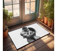 TFSW Garage Decor For Men Passionate Embrace In Black And White Doormat Boys Bedroom Decor Room Decore(40X60CM)