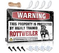 TFSW Garage Signs Funny Warning This Property Is Protected By A Highly Trained Rottweiler Tin Sign Tin Signs Funny Garage Bar Signs(30X40CM)