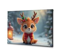 TFSW Home Decor Wall Christmas Deer In Winter Wonderland Canvas Decorative Picture Bedroom Decor Bathroom Decor Wall Art(40x60cm)