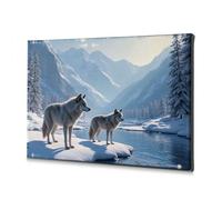 TFSW Home Wall Decor Two Wolves In A Winter Wonderland Canvas Decorative Picture Dining Room Decor Home Decor Wall(20x30cm)