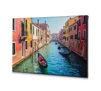 TFSW Home Wall Decor Venetian Canals: A Gondola Journey Canvas Decorative Picture Bathroom Art Wall Decor Picture Hanging Kit(20x30cm)