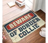 TFSW Knock Before Entering Door Sign Beware Of Border Collie Rug Large Door Mats Outdoor Man Cabe Decor(50X80CM)