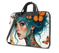 TFSW Laptop Bag Floral Fantasy: A Woman With Butterflies And Flowers Laptop Bag 16 Inch Laptop Case 15.6 Laptop Case(29x38cm)