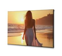 TFSW Living Room Decor Sunset Serenity: A Beach Walk In Soft Light Canvas Decorative Picture Wall Decor Living Room Decor(30x40cm)