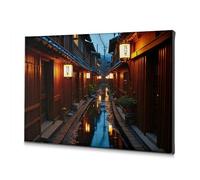 TFSW Living Room Decor Wall Japanese Lanterns Reflecting On A Quiet Street Canvas Decorative Picture Dining Room Decor Decorations For Living Room(20x30cm)
