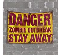 TFSW Man Cave Bar Zombie Outbreak: Danger Ahead! Tapestry Funny Room Decor Funny Outdoor Decor(75X100CM)