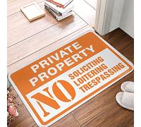 TFSW Man Cave Decor And Accessories Private Property No Trespassing Sign,No Loitering,No Soliciting For Homes Mat Teen Boy Room Decor Home Goods(65X90CM)