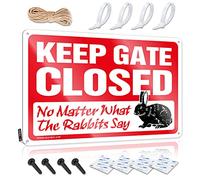 TFSW Man Cave Funny Signs Keep Gate Closed No Matter What The Rabbits Say Sign Metal Sign Funny Gaming Metal Tin Decor(20X30CM)