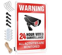 TFSW Man Cave Signs For Men Video Surveillance Signs, No Trespassing Violators Will Be Prosecuted Tin Sign Home Bar Decor Sign Decor(20X30CM)