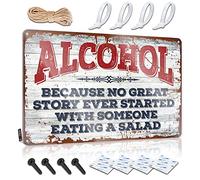 TFSW Metal Signs For Outside Home Decor Because No Great Story Ever Started With Someone Eating A Salad Sign Metal Man Cave Decor Funny Outdoor Decor(30X40CM)