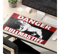 TFSW Motivational Mouse Pad Warning: Bullmastiff On Guard Mouse Pad Large Desk Mat Funny Desk Accessories For Work