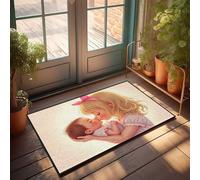TFSW Outdoor Bar Accessories Decor Motherly Love: A Heartwarming Kiss Doormat Indoor Outdoor Rugs Outdoor Mat Large(50X80CM)