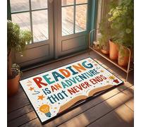 TFSW Outside Door Mats For Front Door Endless Adventures Through Reading Doormat Outdoor Door Mats For Outside Entry Hot Cocoa Bar(40X60CM)