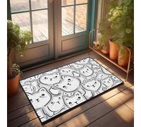 TFSW Outside Door Mats For Front Door Kitty Cat Invasion: A Furry Frenzy Doormat Outdoor Door Mats For Outside Entry Hot Cocoa Bar(40X60CM)