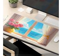 TFSW Sarcastic Mouse Pad Ocean View From The Window With Roses Mouse Pad Kawaii Desk Accessories Office Desk Mat