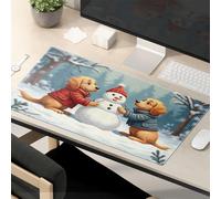 TFSW Sarcastic Mouse Pad Two Dogs Building A Snowman In Winter Mouse Pad Office Desk Mat Funny Office Supplies