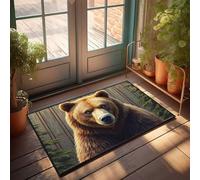 TFSW Small Outdoor Mat Golden Bear In The Forest Doormat Fall Doormat Outdoor Doormat Indoor Entrance(65X90CM)
