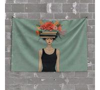 TFSW Small Wall Tapestry Romantic Seaside Dining With A View Tapestry Funny Bedroom Decor Weird Decor(100X150CM)