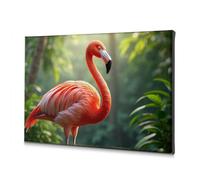 TFSW Spring Decor Flamingo In The Tropical Jungle Canvas Decorative Picture Bathroom Decor Wall Art Baptism Decorations(40x60cm)