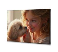 TFSW Spring Decor Girl And Her Adorable Dog Canvas Decorative Picture Living Room Decor Wall Bathroom Art Wall Decor(30x40cm)