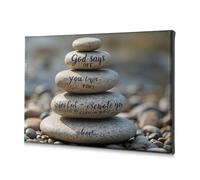 TFSW Spring Decor God'S Message On Stones: Overcoming Adversity Canvas Decorative Picture Living Room Decor Wall Bathroom Art Wall Decor(40x60cm)