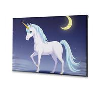 TFSW Spring Decor Magical Unicorn Under The Moonlit Sky Canvas Decorative Picture Bathroom Decor Wall Art Baptism Decorations(20x30cm)