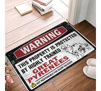 TFSW Stuff For Boys Room Warning This Property Is Protected By A Highly Trained Great Pyrenees Doormat Welcome Indoor Mat House Mats Indoor(50X80CM)