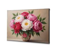 TFSW The Chosen Floral Harmony: A Bouquet Of Peonies In A Decorative Vase Canvas Decorative Picture Shabby Chic Decor Living Room Decor(30x40cm)
